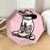 Western Cat Cowboy Hat & Boots Print Umbrella   Automatic Opening/Closing, Outdoor Gear, Travel Accessories, Perfect Gift 196