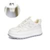 Leather Little White Shoes Women's 2025 Summer New Breathable Mesh Sports Board Shoes Casual Versatile Thick Sole Heightening Women's Shoes