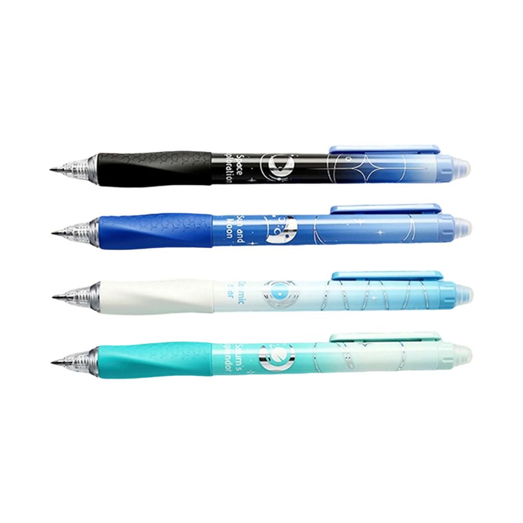 4Pcs Silicone Grip Retractable Pen Erasable Gel Inks Pen 0.5MM Tip Quick Drying for Note Taking School Office Supplies