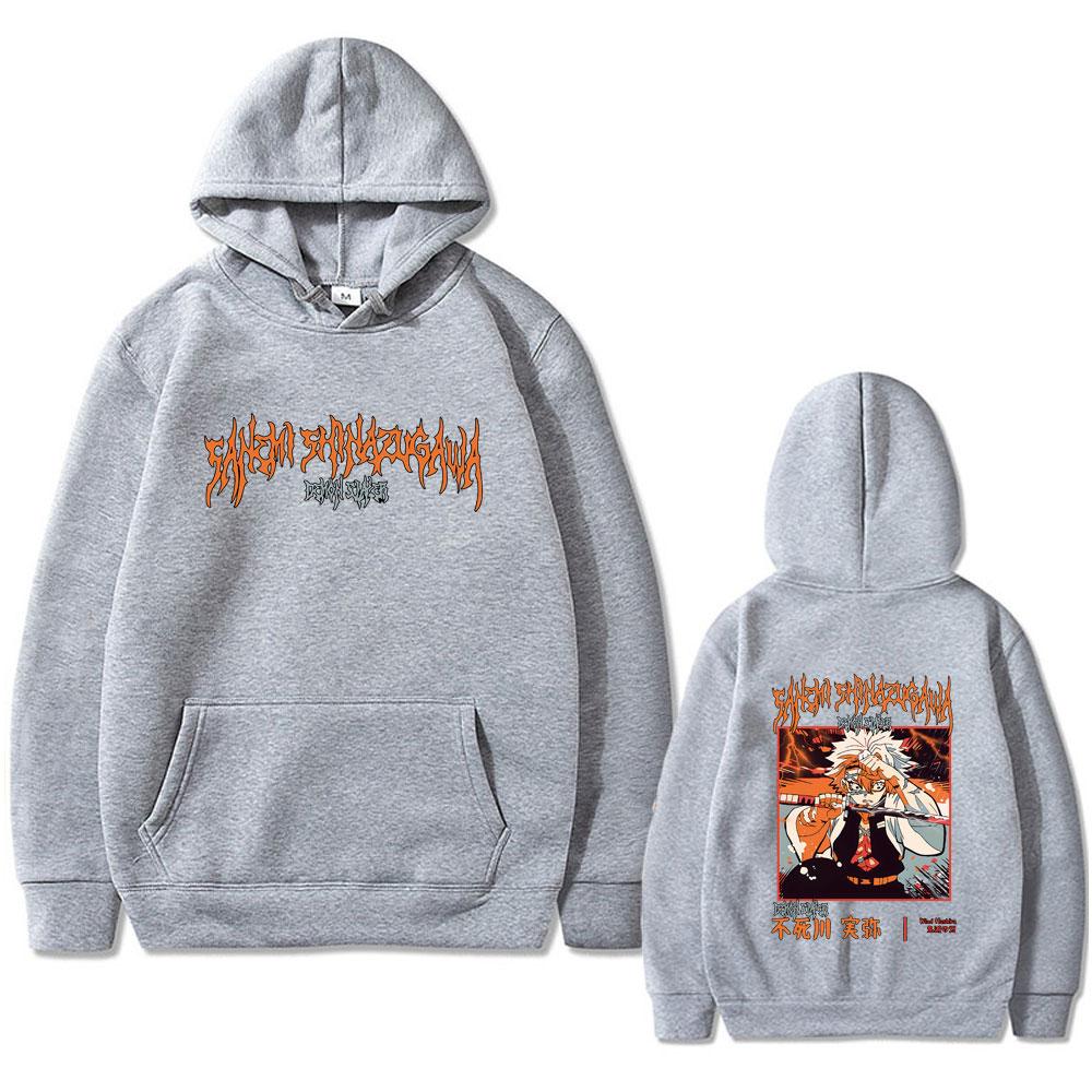 Anime Demon Slayer Shinazugawa Sanemi Graphic Hoodie Men Women High Quality Fleece Hoodies Vintage Hooded Sweatshirt