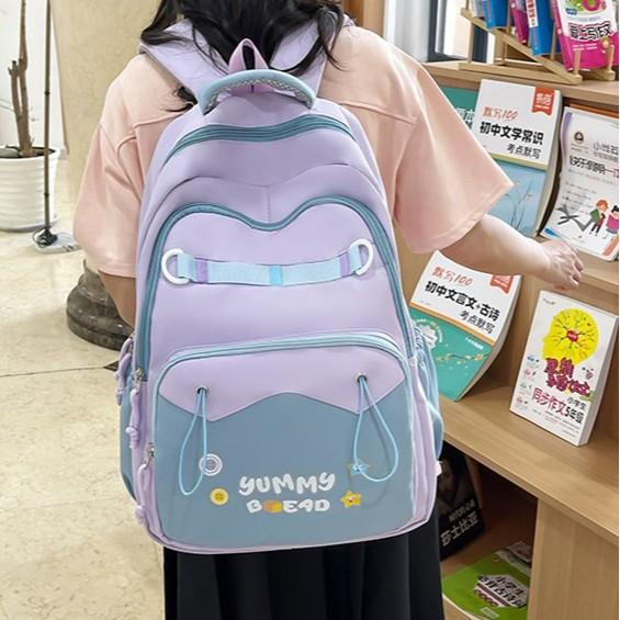 Schoolbag wholesale female cute ridge protection versatile backpack large capacity lightweight junior high school backpack new fashion primary school