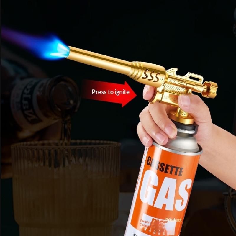 Outdoor Portable Gas Welding Torch Blowtorch with Auto Ignition Adjustable Flame for BBQ Cooking Soldering 1pc