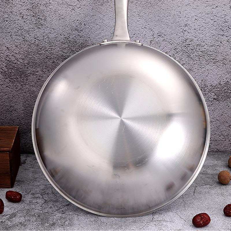 Unbeschichteter Reiner Titan Antihaft-Wok, Blauer Diamant, Ölfrei, Geeignet für Induktionsherde und Gasherde.