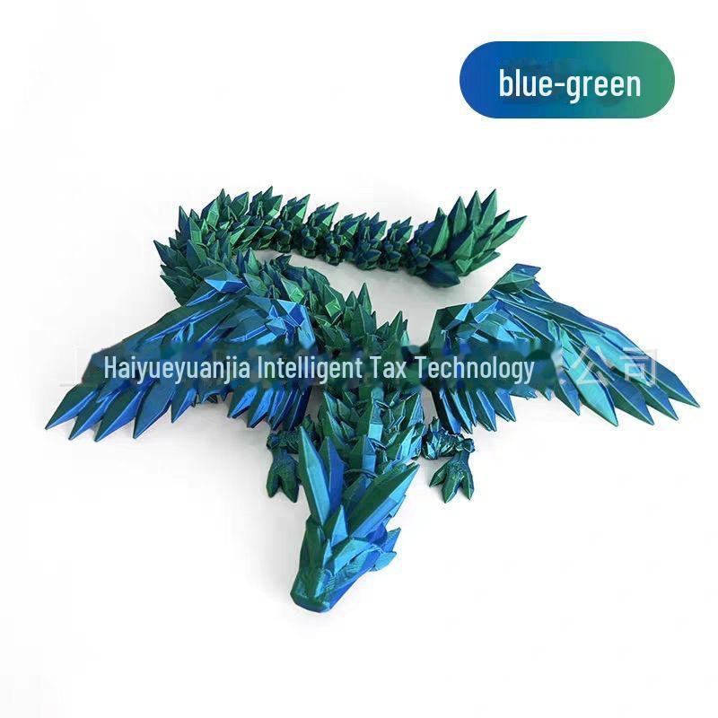 

3D-печатный бриллиантовый дракон: Игрушка ручной работы в виде крылатого динозавра для детей, идеально подходит для подарков или ночных рынков. 45cm