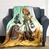 Fantasy Scarecrow Crow Print Flannel Throw Blanket, Soft Cozy Warm Blanket for Sofa Couch Bed Home Decor