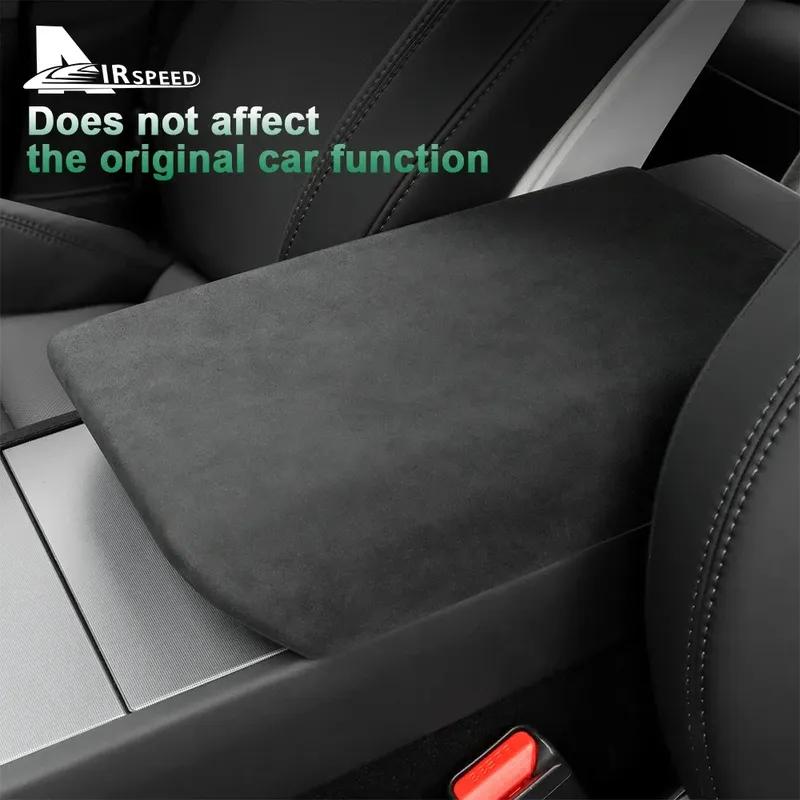Italian Top Suede Armrest Box Protective ABS Cover Trim for Tesla Model Y Juniper 2025 2026 2027 Model 3 Highland 2024-UP