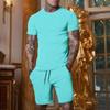 2026 Tuta sportiva estiva alla moda e casual da uomo, T-shirt traspirante e pantaloncini, set casual e alla moda in due pezzi