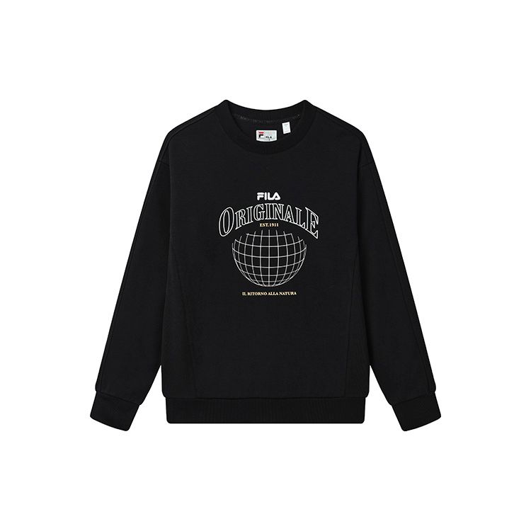 

Fila Простой Свободный Геометрический Узор Логотип Буква Повседневный Удобный Вязаный Пуловер Американская Толстовка Мужская толстовка Черный F11M239202FBK XL