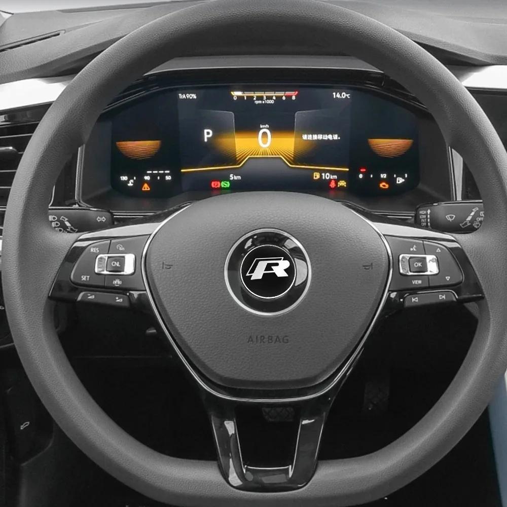 2025 Hot Car Steering Wheel Center Trim Stickers Badge Accessories For Volkswagen VW R Golf 4 5 6 7 Bora MK7 Beetle Touran Tigua