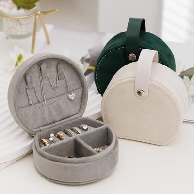 Tragbare Schmuckschatulle, Flanell, Mini tragbare süße Box, Halskette, Ringe, Ohrringe, Ohrstecker, Schmuck, Schmuckaufbewahrungsbox