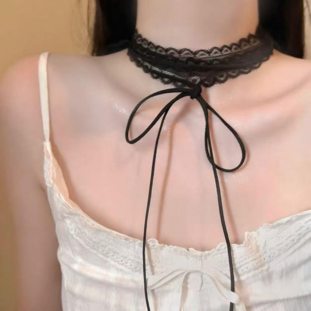 Dark Zircon Cross Beaded Necklace for Women, Long Summer Style Neck Chain, Trendy and Versatile Collar Chain, Instagram Style