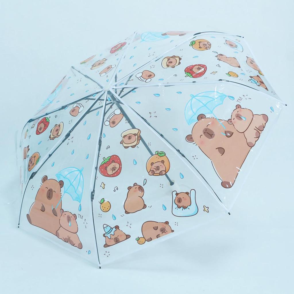 Dual-Use Automatic Transparent POE Umbrella - Xiaohongshu Style with Cats and Dogs Design