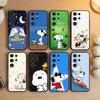 F-Snoopy Phone Case For Samsung S26,S25,S24,S23,S22,S21,S20,Ultra,Plus,FE Black Soft Cover
