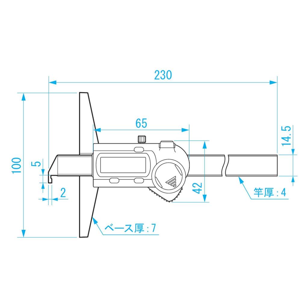 Niigata Seiki SK Digital Depth Gauge with 150mm Hook, GDCP-150DF