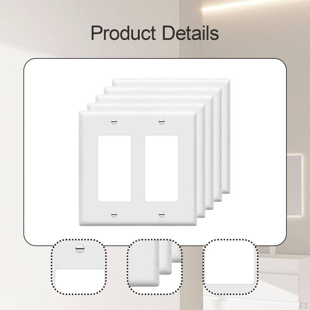 5 Count Duplex Outlet Plates, Modern Switch Covers for Household And Hotel Use