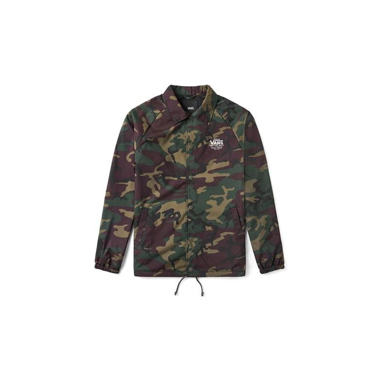 Men s Vans Logo Printing lapel Windproof Jacket Camouflage VN0002MUCMA S