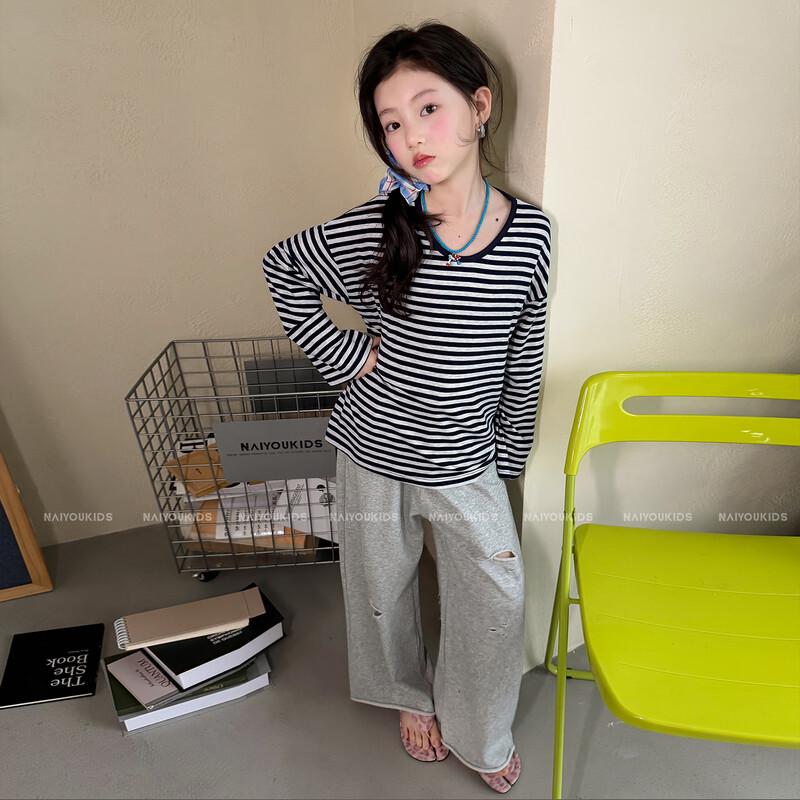 NAIYOUKIDS Girls' Striped Long Sleeve T-shirt