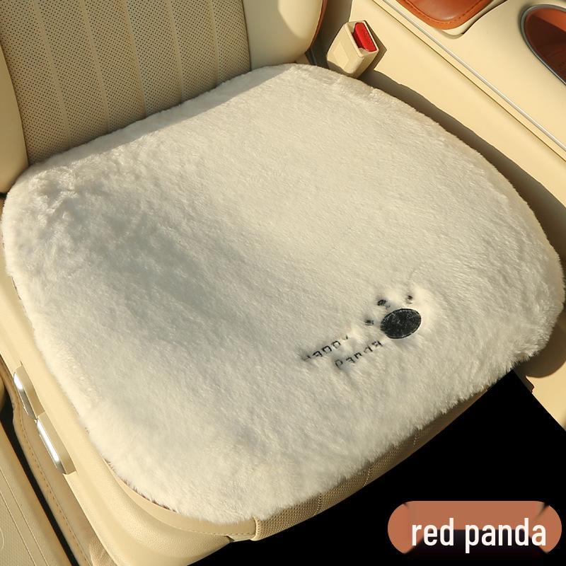 Luxury Faux Rabbit Fur Panda Car Seat Cushion - Universal Winter Cover