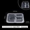 Alliator Disposable Rectangular 3-Compartment Lunch Box with Lid