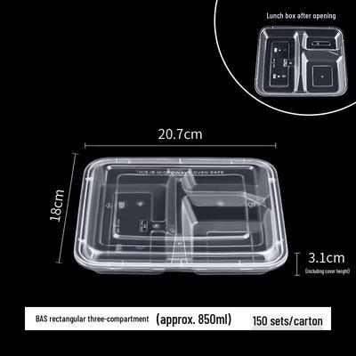 Contenants de préparation de repas jetables Yudu à 3 compartiments
