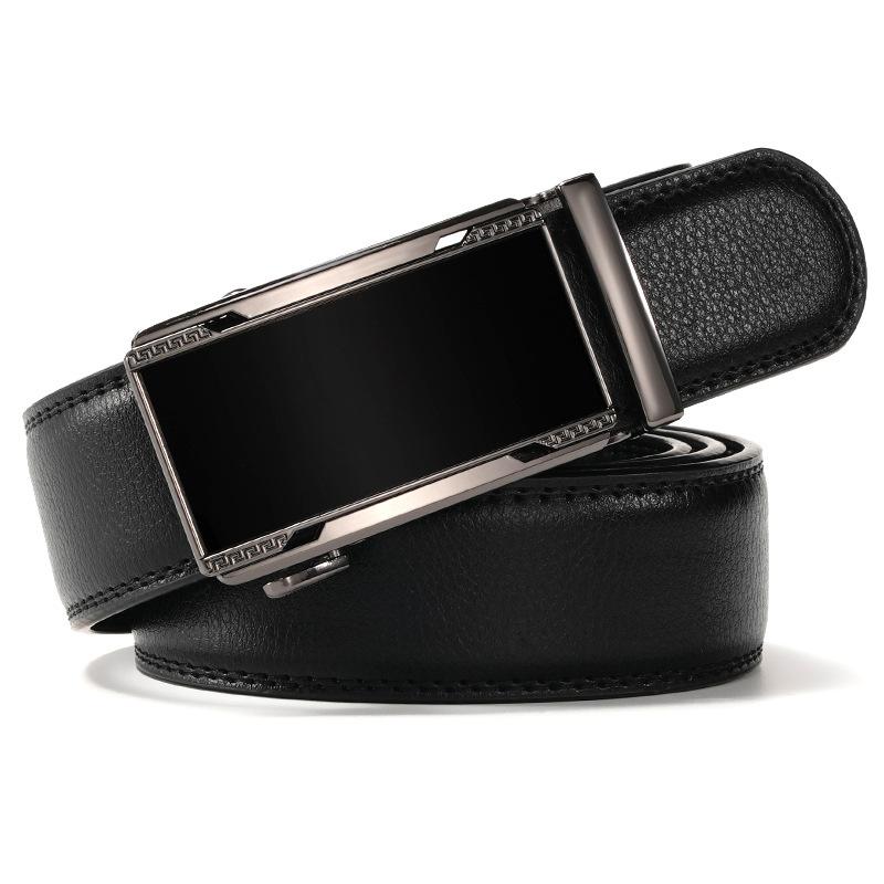 

Мужской ремень в корейском стиле с автоматической пряжкой, кожаный ремень для брюк, деловой, повседневный, для молодежи и мужчин среднего возраста 130cm