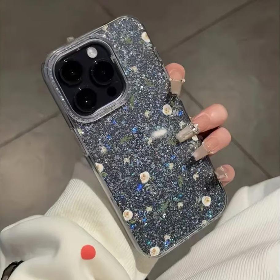 Glitter IMD gentle wind small floral application iPhone11Pro max Apple 11 mobile phone case 11/11 niche