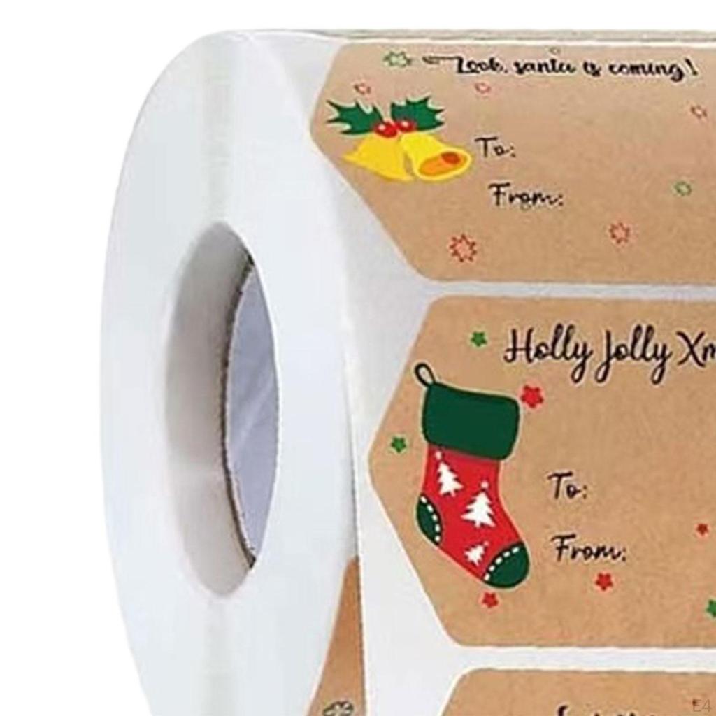 500 Stück Weihnachtsaufkleber Papier Name Weihnachten für Feiertag