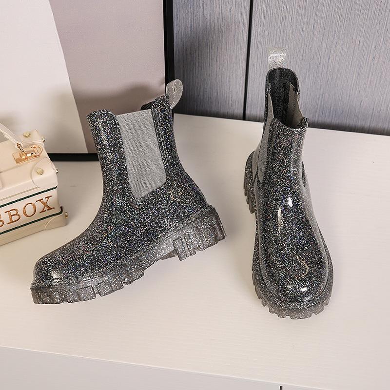 Rain Boots  Lightweight Waterproof Rubber Shoes Short Tube Non Slip Fashion Trend Comfortable Height Increasing Rain Boots