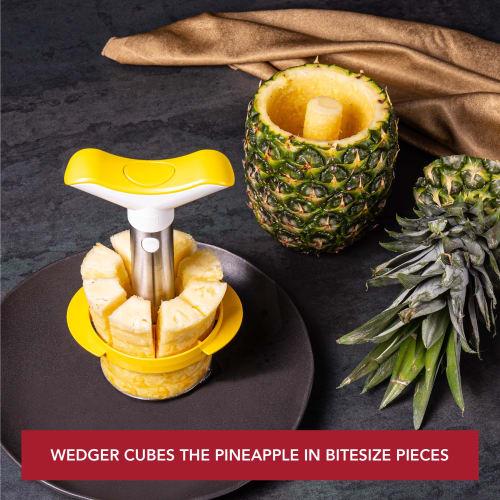 Pineapple slicer and wedge, yellow stainless steel, 4874360