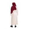Men's Muslims Dress Caftan Robe Long Sleeve Stand Collar Jubba Thobe Man Leisure Dress Thobe with Arab Head Scarf Rope
