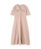 By Jill Knit Dress [Jill Stuart] Open-collar Color-block [Pink/FR]