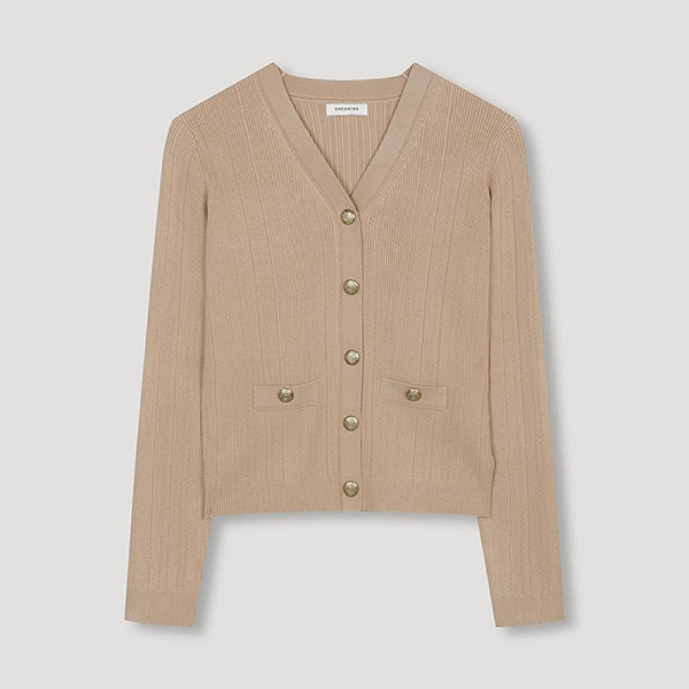 

She S miSS V-образный вырез узкий вязаный кардиган SSkcdn31040 Be beige/55