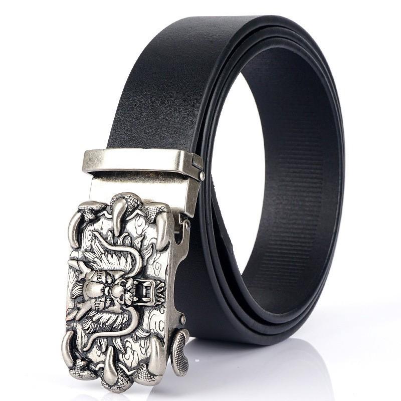 2020 Men's Leather Belt Business Automatic Buckle First-layer Cowhide Youth Korean Style Pants