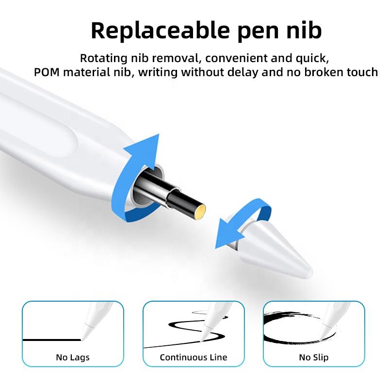 Penna Stilo Ricaricabile per iPad Pro 11 con Rifiuto del Palmo e Funzioni Magnetiche di Inclinazione Pennino Metallico Matita Magnetica