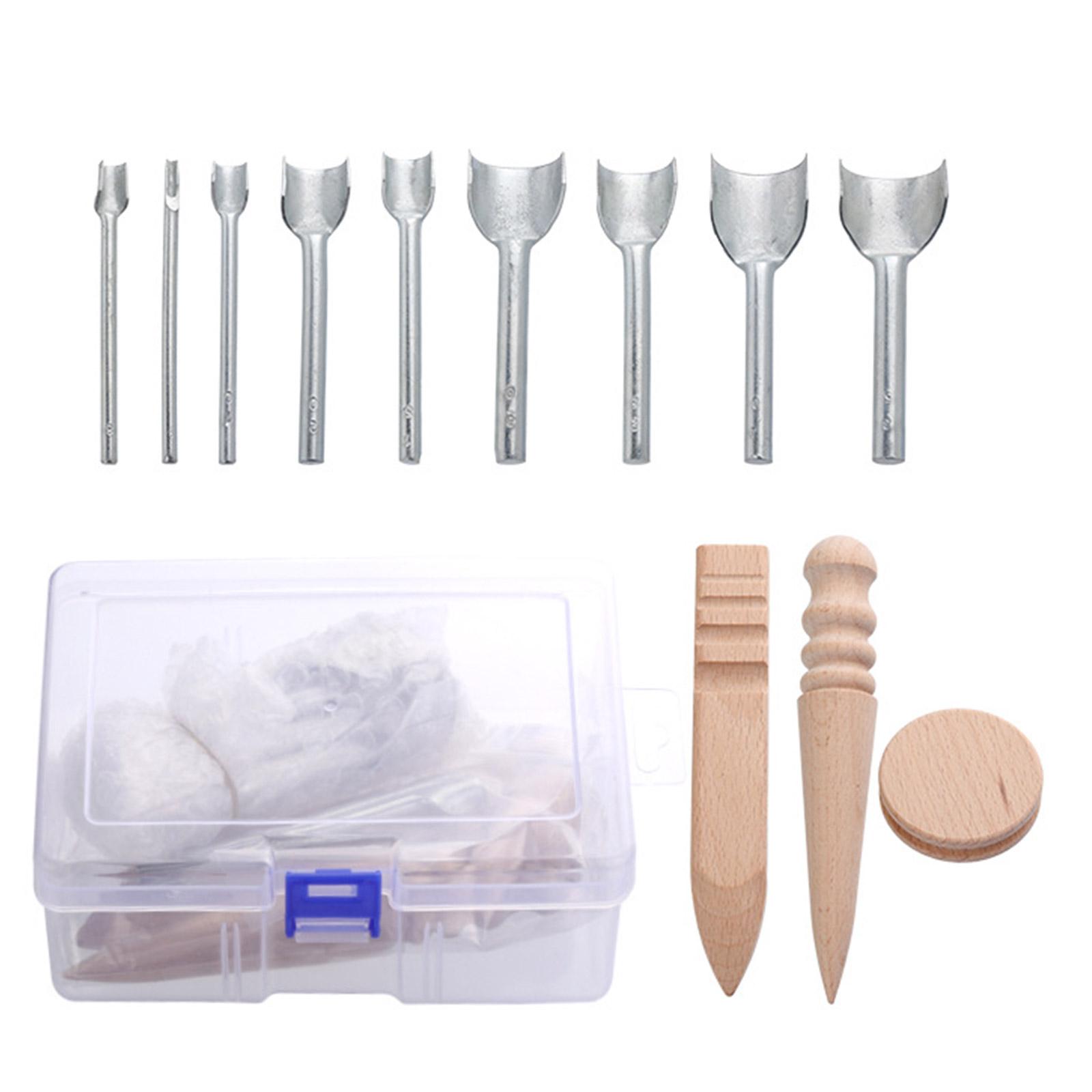 12Pcs Half-Round Cutter Punching Tool Leather Edges Burnisher for Leather Strap Belt Wallet, Leather Craft Working Tool 1