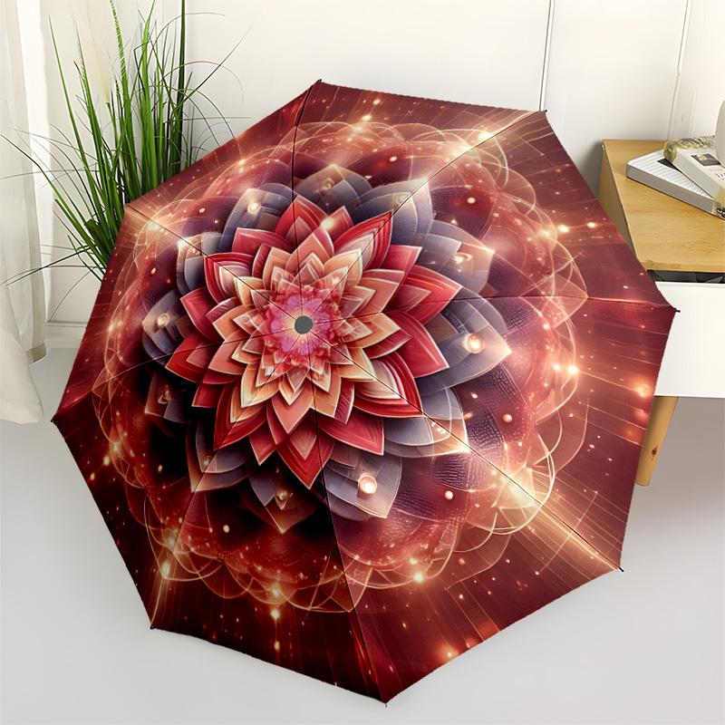 

1pc Mandala Artwork Automatic Open/Close Umbrella - Portable Collapsible Umbrella with 8-Rib Stability, Fashion Lovers yy251017159