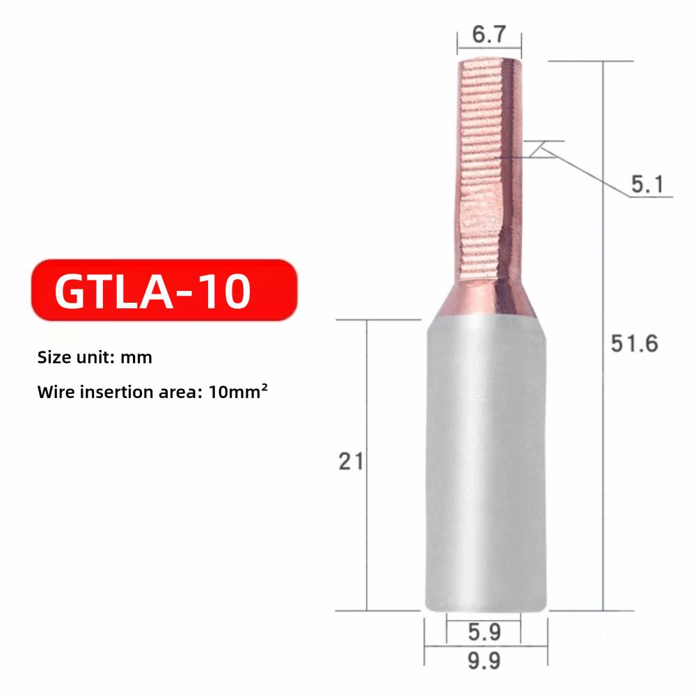 Copper Aluminum GTLA Terminal 10-70mm2 Small Cable Pin Binding Post Copper Aluminum Wire Connector Electric Meter Box