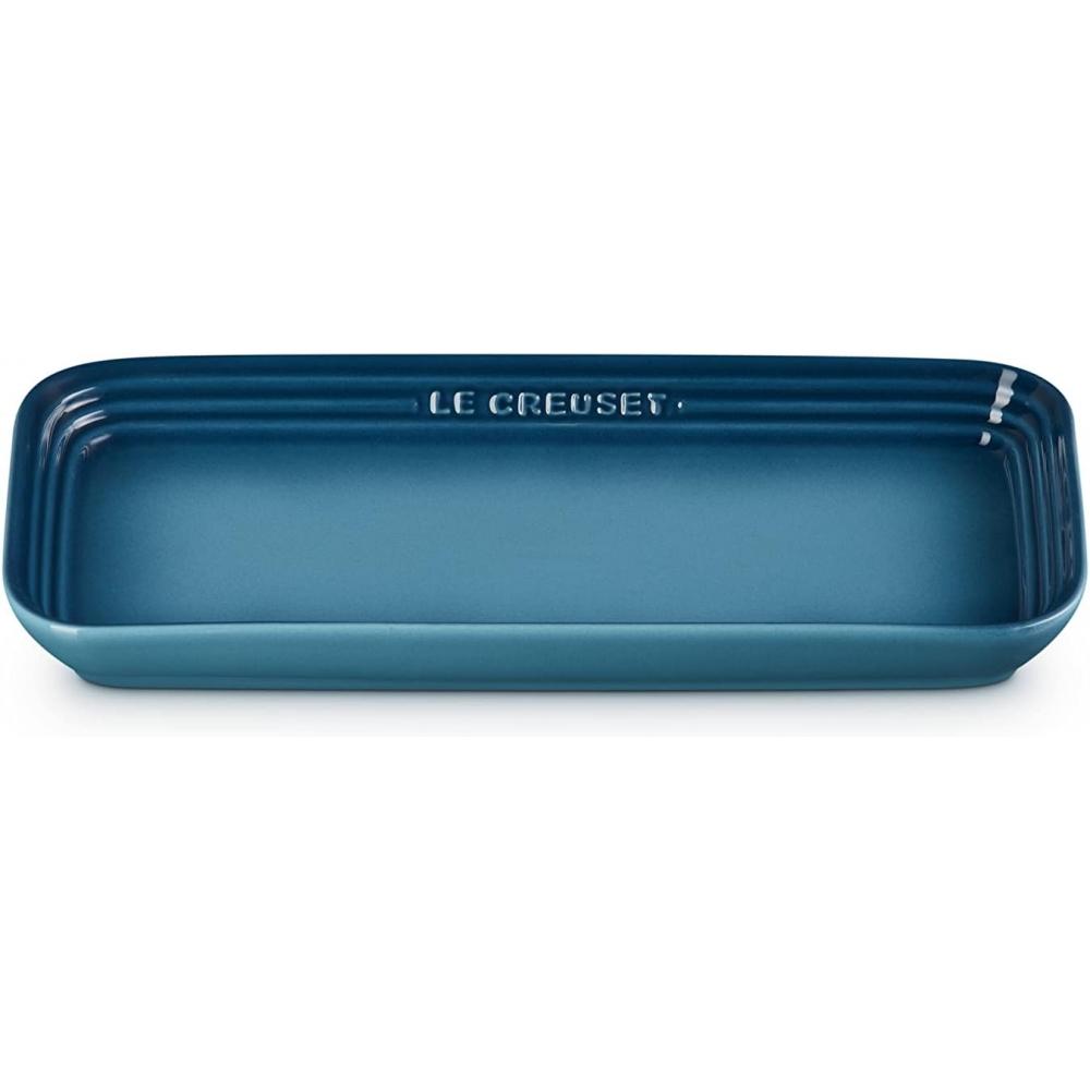 Le Creuset Rectangular Plate 25cm Marine Blue Microwave Oven Dishwasher Safe