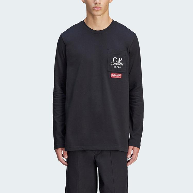 Adidas Originals X C.P. Company Collaboration FW24 Minimalist Comfortable Vintage Long Sleeve T-Shirt Unisex Tops Black JN8656
