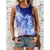3D Printed Vest Women's O-neck Flower Vest