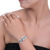 Blue Topaz Cuff Bracelet: Oval Gemstone, Sterling Silver
