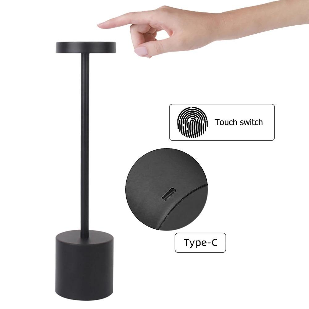 Simple LED Rechargeable Touch Metal Table Lamp Three Colors Bedside Creative Ambient Light Bar Outdoor Decoration Night Light
