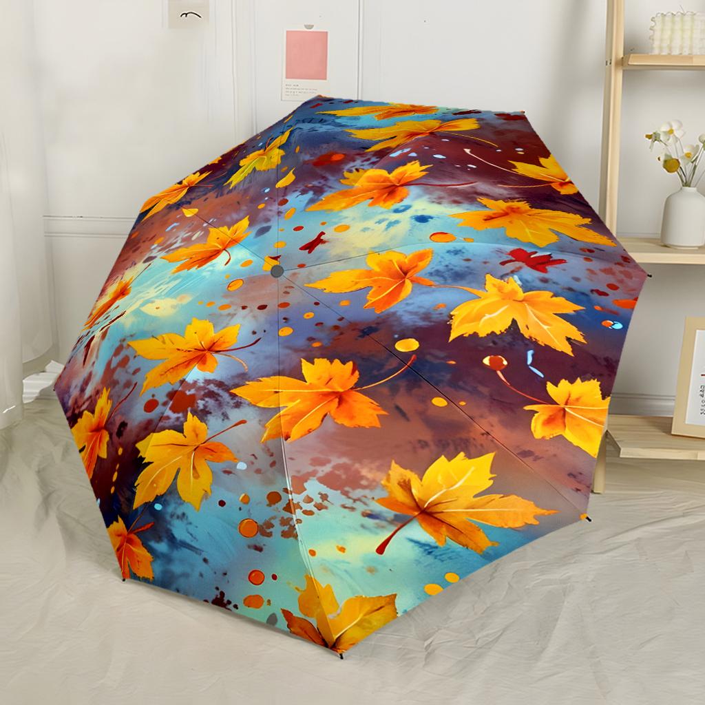 Ombrello Automatico Raccoglitore di Funghi Autunnale Compatto e Resistente Design a 8 Stecche Costruzione Robusta per Appassionati di Moda Uomini/Donne Regalo Elegante per Donne