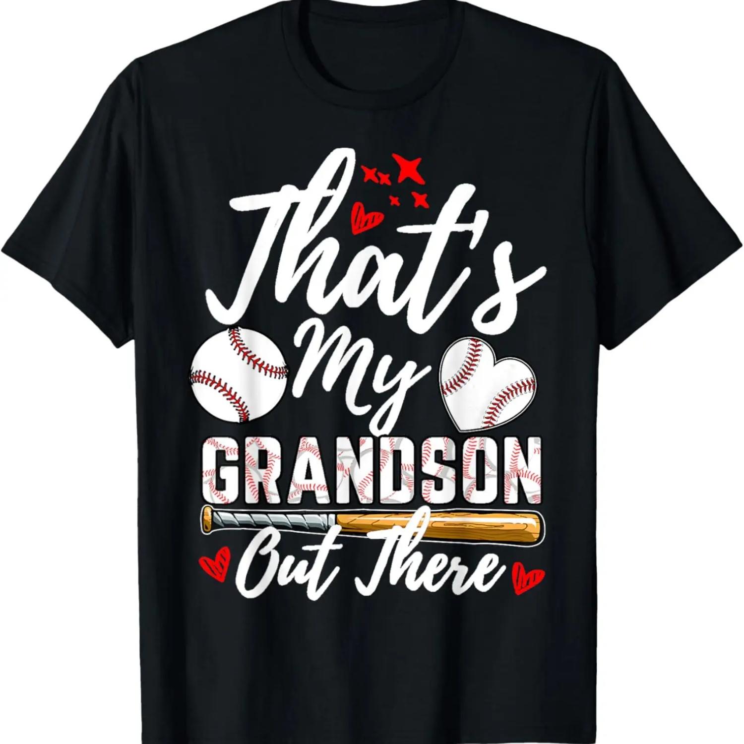 Это мой внук там, Бабушка-бейсболистка, Футболка ко Дню матери S чёрный