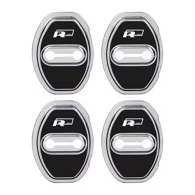 4Pcs Silicone Car Door Lock Cover Shock Absorber Accessories For VW GTI Polo Golf Passat Tiguan Arteon Touareg CC Taigo Hub Cap zq3