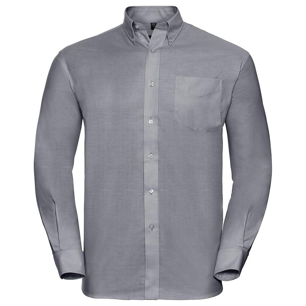 Russell Collection Mens Long Sleeve Easy Care Oxford Shirt