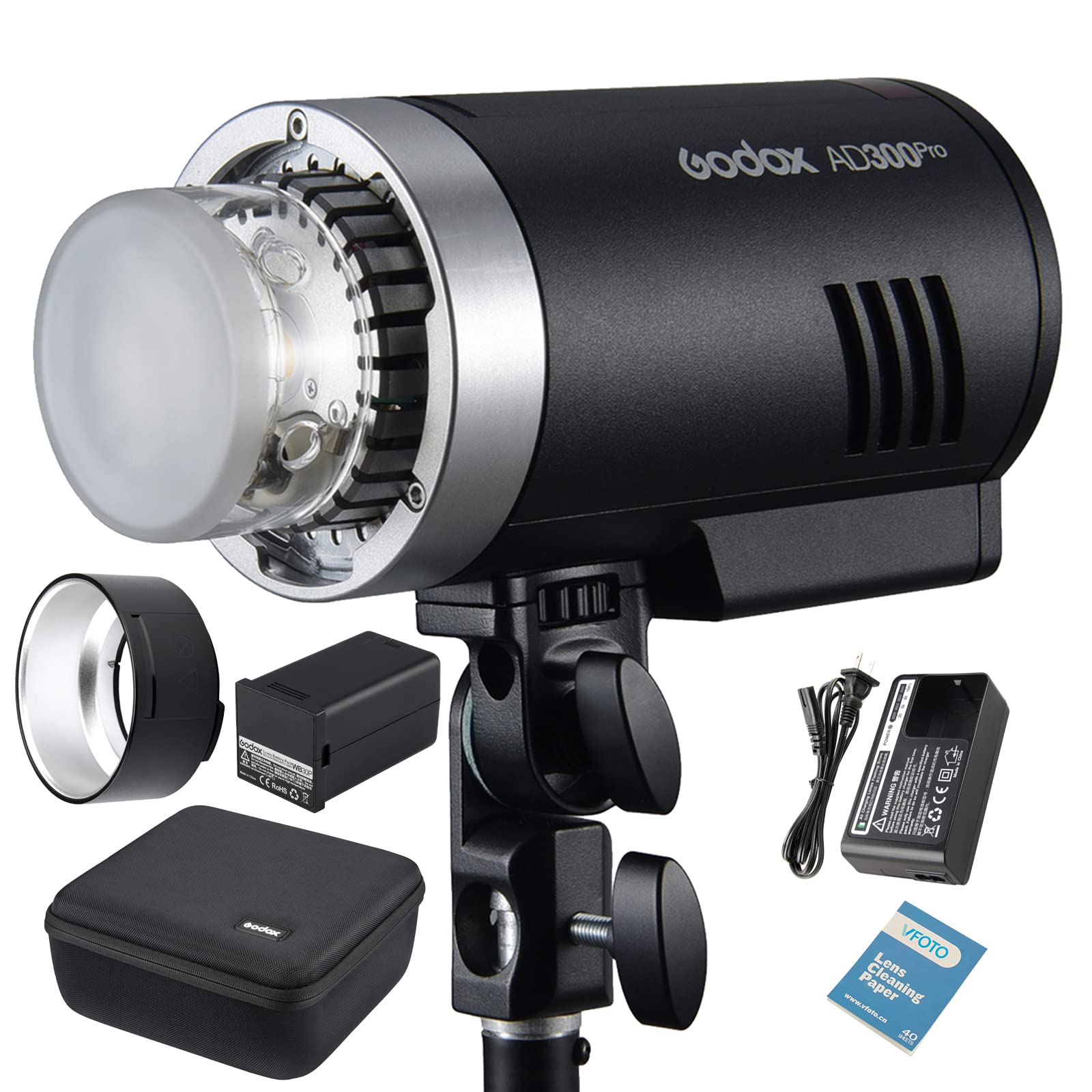 

Авторизований Godox AD300Pro Flash Strobe TTL 300W HSS 5600K Час перезарядки 320 разів Повна потужність Кишеньковий світильник [Godox Agent] 2.4G 1/8000s 0.01-1.5s [Елемент]
