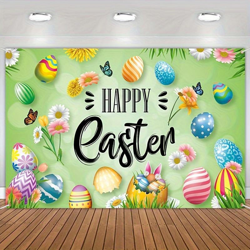 

VIKAMA Easter Egg Hunt Living Room Indoor and Outdoor Party Activities Photography Background Decoration Banner 74x94cm(29x37in)