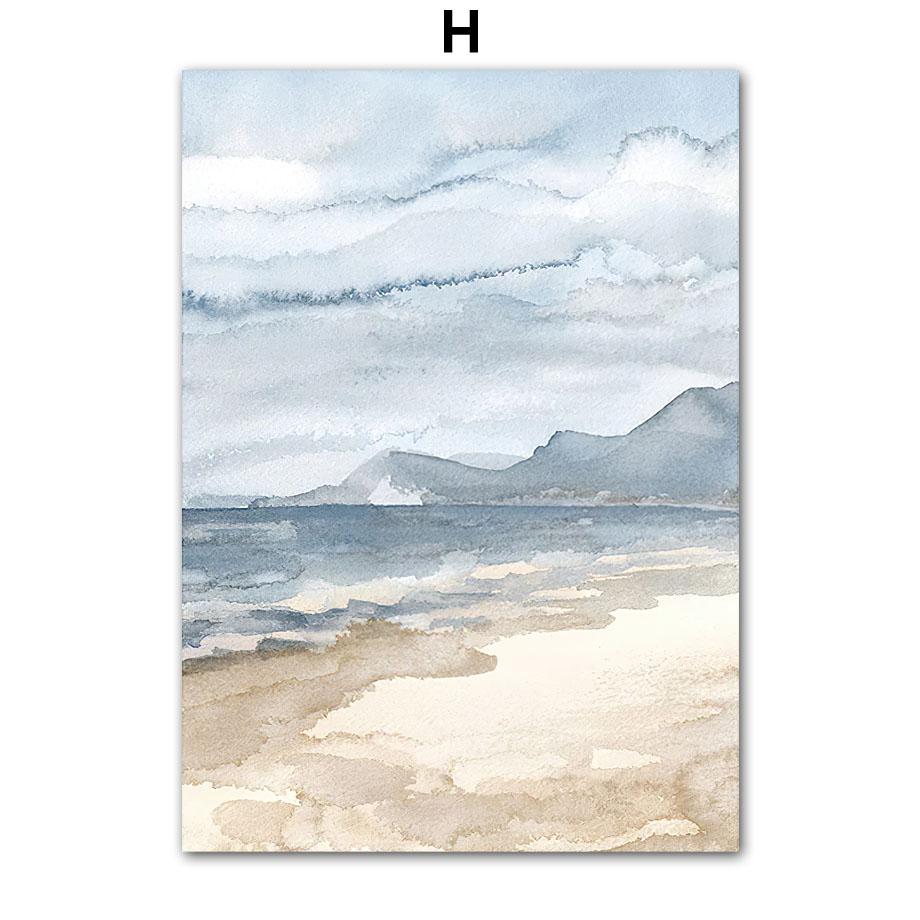 Sea Beach Girl Boat Reef Landscape Wall Art Canvas Painting Nordic Posters and Prints Hotel Ba Pictures For Living Room Decor