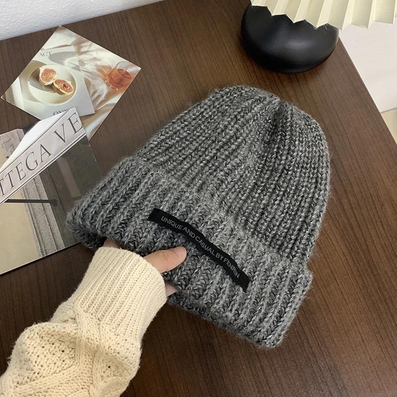 

2025 New Women Winter Warm Beanies Hat Scarf set Breathable Rabbit Hair Blend Knitted Hat Scarf for Women warm lining Caps серый